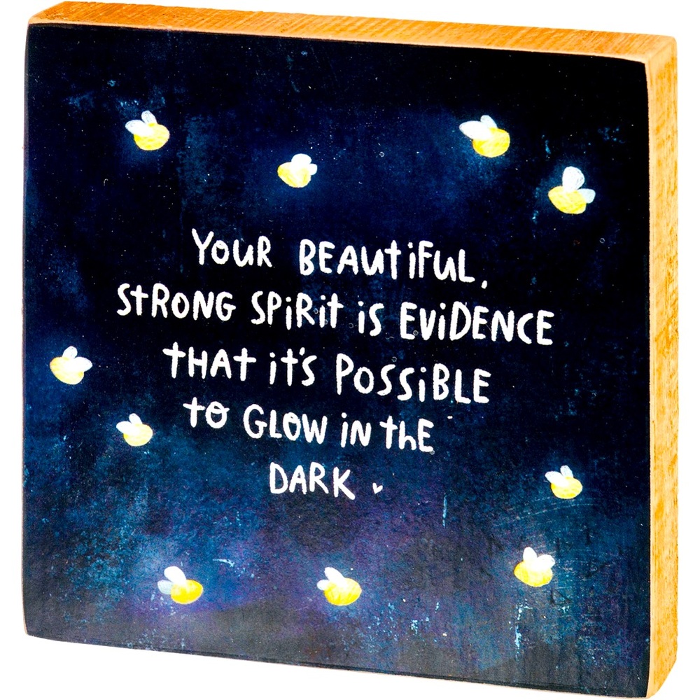 Celestial Wood Block Art Sign Glow in the Dark Firefly Design Motivational Gifts